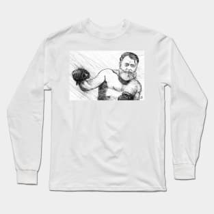 ERNEST HEMINGWAY pencil portrait .1 Long Sleeve T-Shirt